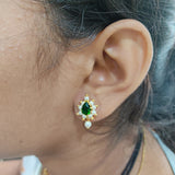 Thushi Tops Earrings Green Stone Online
