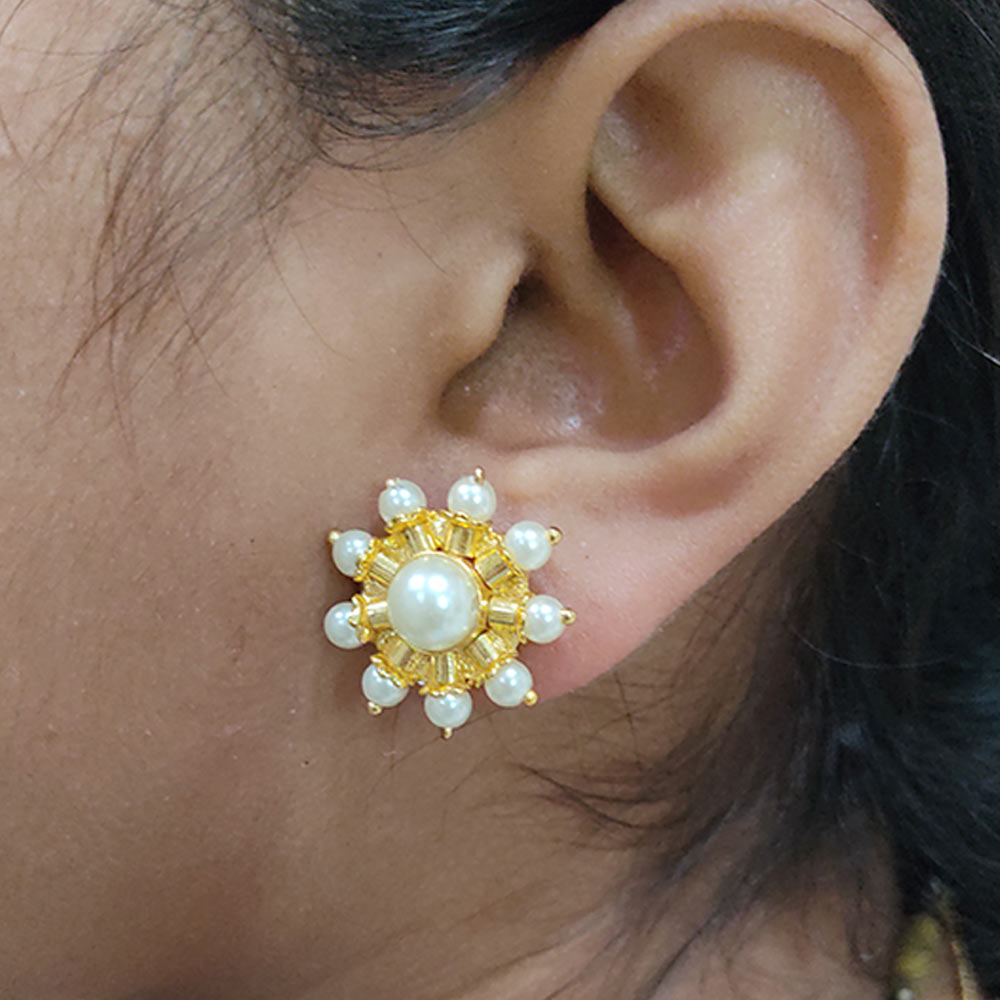22K Gold Earrings For Women - 235-GER11766 in 1.850 Grams
