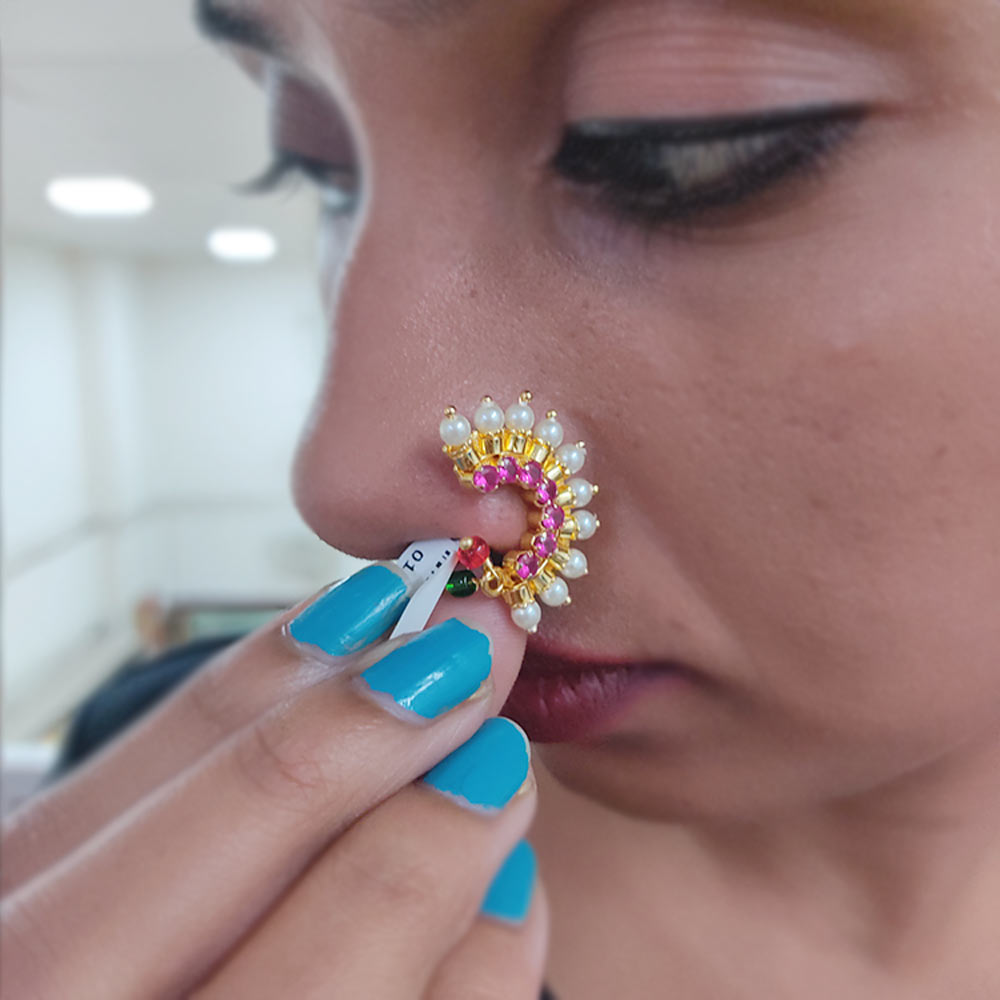 Traditional Marathi Nose Ring Mangal Sutra for Women | eBay