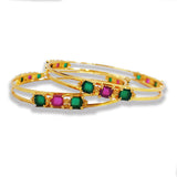 Colorful stone golden bangles 