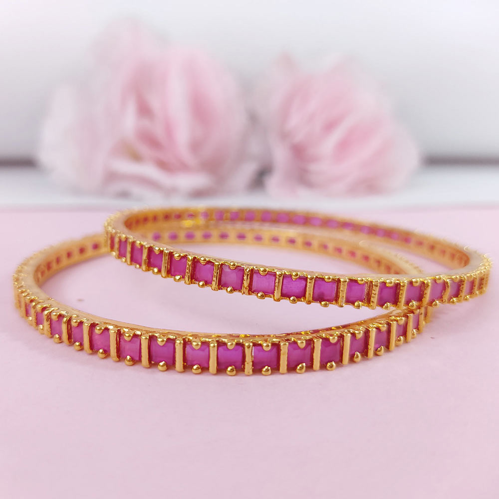 Pink Stoned Bangles 
