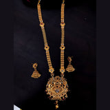 Classic Long Necklace Set With Floral Pendant