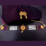 Rajwadi Polish Short Necklace Pearl Decorated