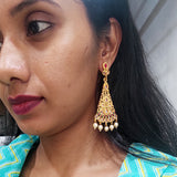 Pearl Decorated Dangler/Earrings Bridal Wear _Hayagi(Pune)