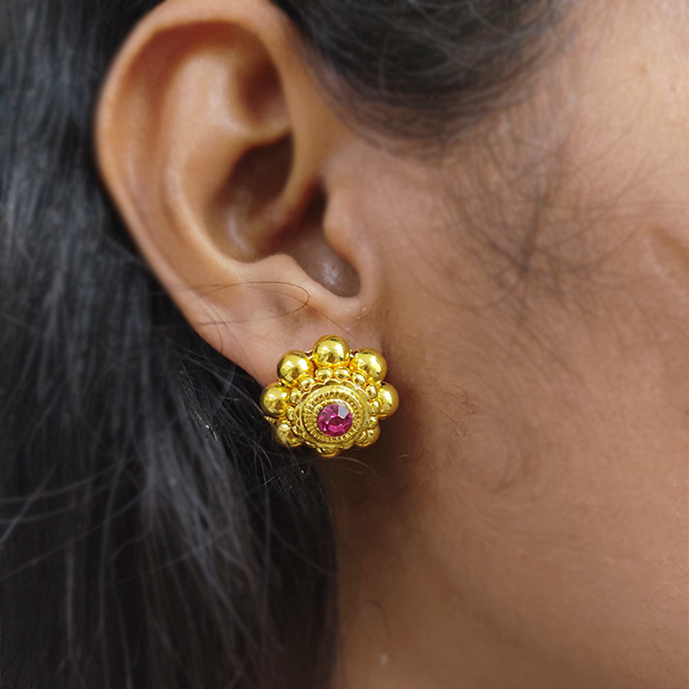 Gold Bead Cluster Stud Earrings – Five Star Jewelry Brokers