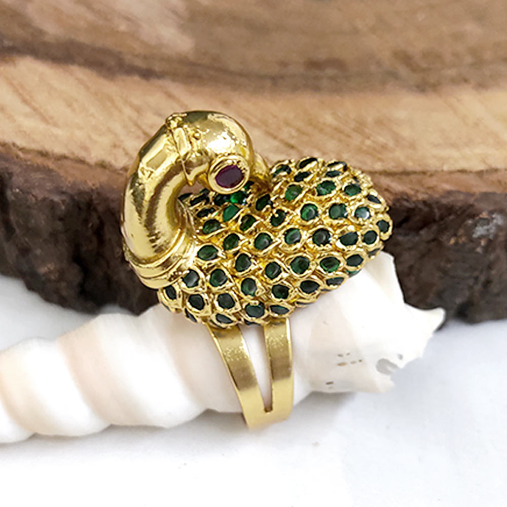 Plain Peacock Design Gold Ring 01-11 - SPE Gold,Chennai