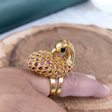 Kemp Finger Ring- Broad Peacock Finger Ring