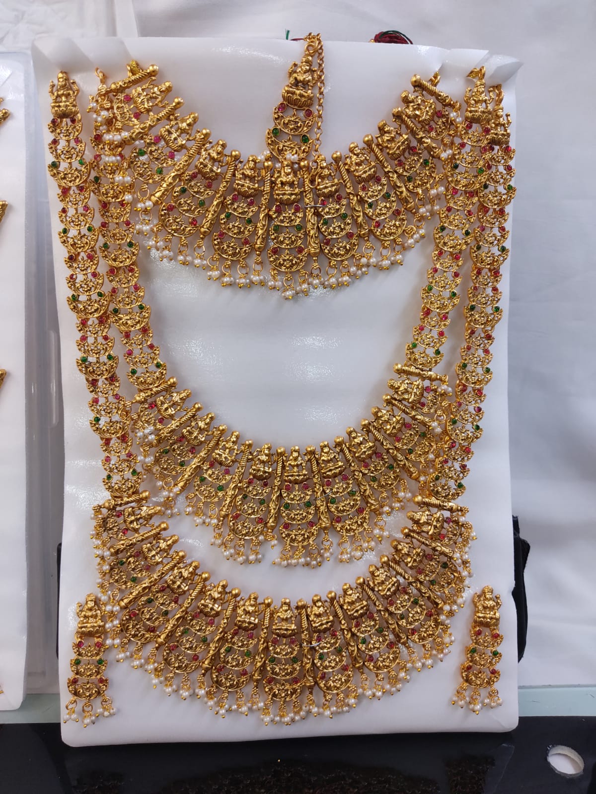 Multicoloured Jadau Necklace Set | Bridal Wear Indian Jewelry