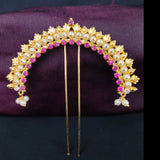Golden Khopa Pin, Wedding Hair Accessory
