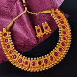 Broad Geru Polish Vajratik Choker Traditional Maharashtrian Jewellery