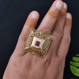 Finger Ring Squre Design Rajwadi Polish