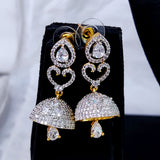 Silver Stones Jhumki Earrings/AD Jhumki