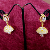 Golden and Silver Stones Jhumki Earrings/AD Jhumki