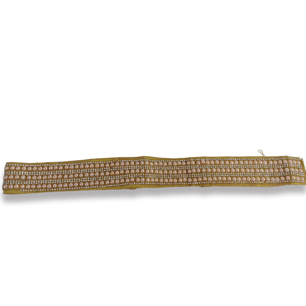 Golden Fabric Waistbelt/Kamarband Beads Decorated – Hayagi
