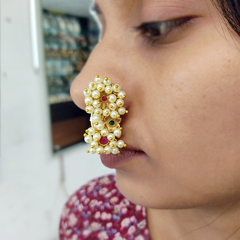 Pearls Big Nath/Traditional Nath/Kalakari Nath