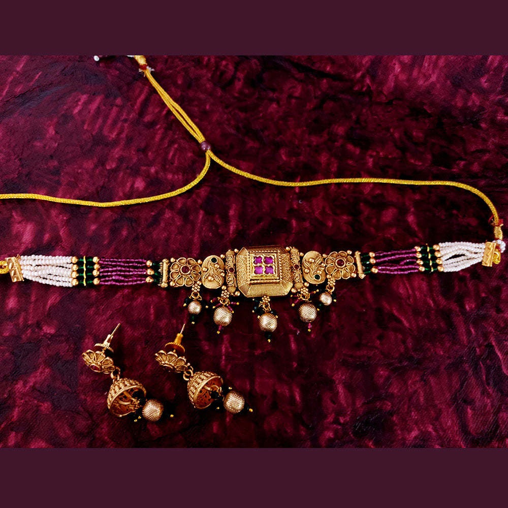 Delicate Choker Necklace Pendant Rajwadi