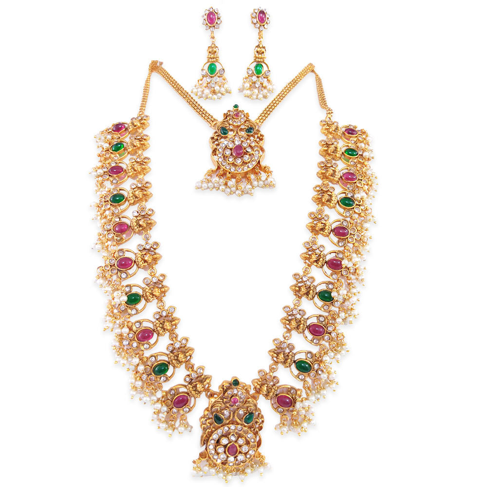 Laxmi Design Necklace Kemp Stone Studded Online