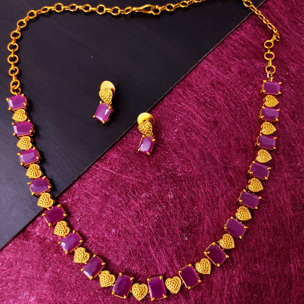 Shop Charming Spiral Gold Necklace | Exquisite 916 Gold Necklace Design at  GRT Jewellers