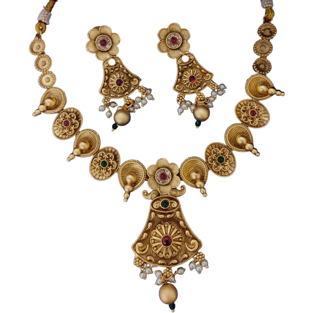 Rajwadi Short Necklace Set