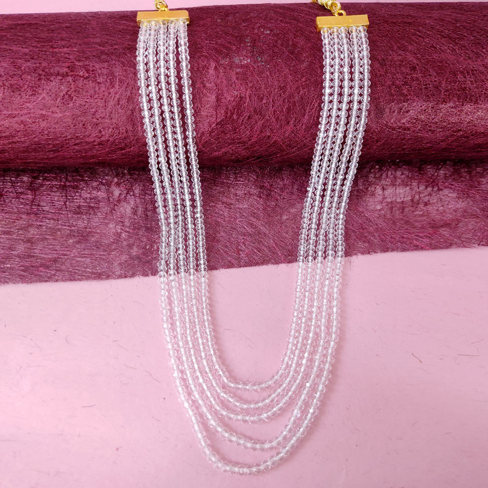 White Crystal Beads Mala 