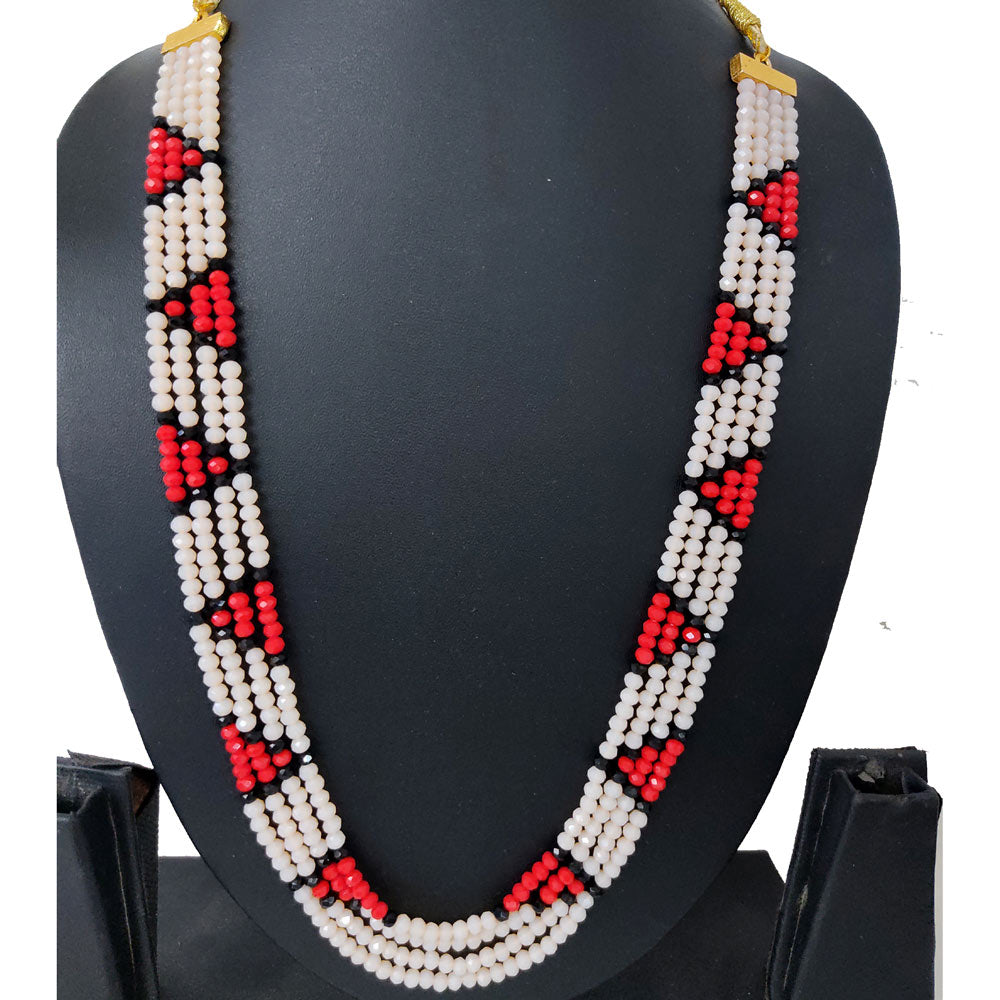 Buy Fancy Red Colour Beads and Black Metal Chain/Necklace witha studs for  Women at Amazon.in