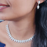 Rhodium Silver Necklace Set 