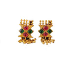 Golden Traditional Thushi Earrings 