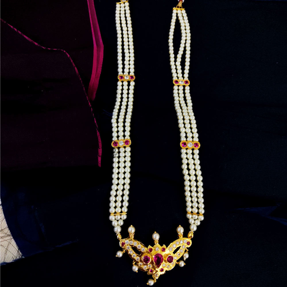Maharashtrian Pearl Long Necklace 