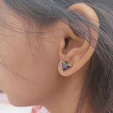 Stud Earrings- Black Stone Tops Online