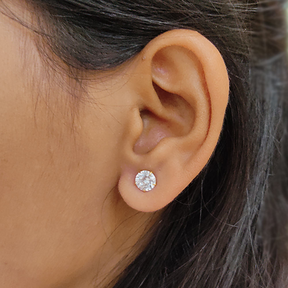 RARE PRINCE by CARAT SUTRA | Round Black Enamel & Diamond Stud Earring –  caratsutra