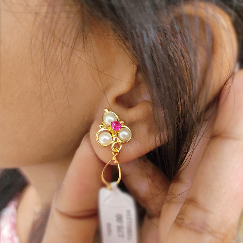 Golden Pearl Earrings- Traditional Moti Earrings