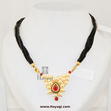 Nath Mangalsutra, Black Beads Pearl Nath Pendant Online