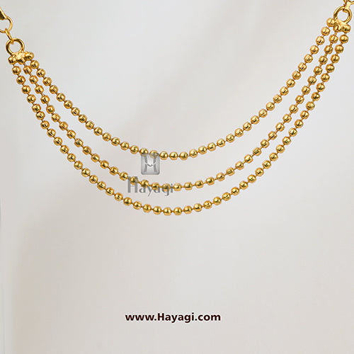 Kaan Chain, Jhumki Earrings Kaan Vel ,Golden Beads Vel