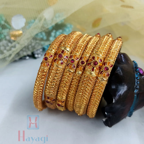 1 gram gold jewellery bangles with price box model design 2.4 isze -  Swarnakshi Jewelry