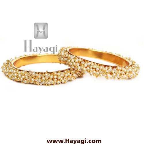 Pearl cluster bangle pair Online Jewellery - Hayagi - Beeline  - 2