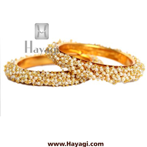 Pearl cluster bangle pair Online Jewellery - Hayagi - Beeline  - 1