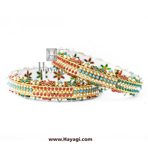 Bangles in Multicolor Pearls Online Shopping _ Hayagi