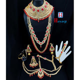 Stunning Red Kundan Bridal Jewellery Set For Bride