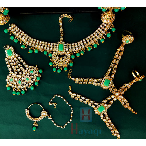 Kundan Bridal Jewellery In Pastel Green Online