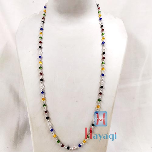 Multi color bead necklace Kundan Pendant Set | American Diamond Kundan –  Indian Designs