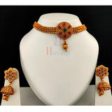 Elegant Choker Necklace Set With Unique Earrings From  _Hayagi(Pune)