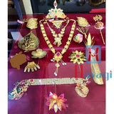 Gold Ganesh Accessories Combo Set, Ganpati Jewellery Set