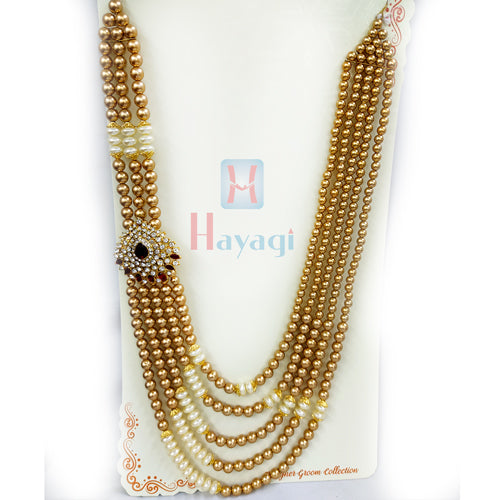 Three layer gold beads step necklace (MADE TO ORDER) – House of Taamara