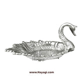 Metal Serving Tray of Duck design in Silver Finish Gifting Item
