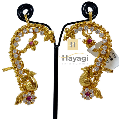 Yellow Chimes Earring For Women Gold Toned Non-Pierced Double Layered –  YellowChimes