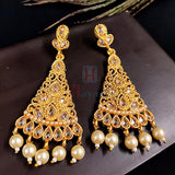 Pearl Decorated Dangler/Earrings Bridal Wear _Hayagi(Pune)