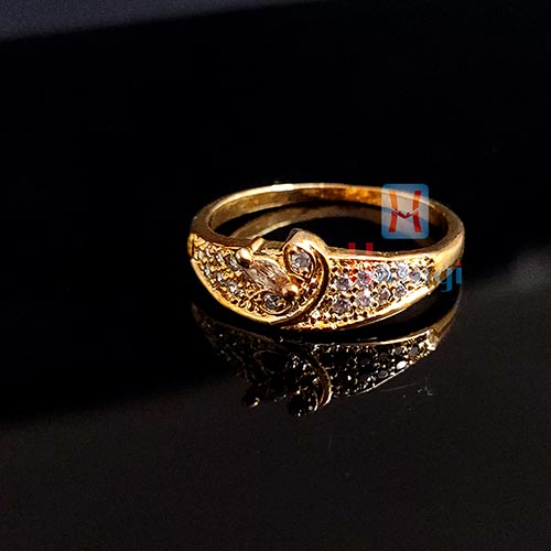 Matt Finish Two Gram Gold Finger Ring Eye Catchy Design Shop Online FR1396