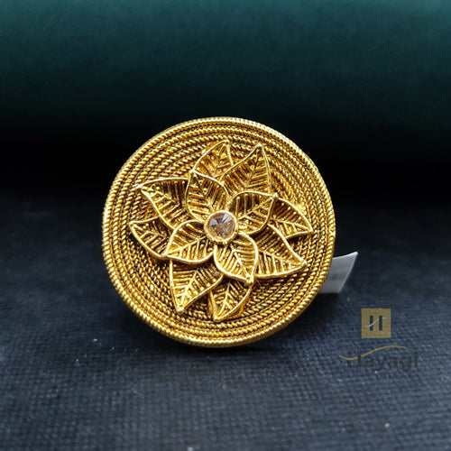 Single 14 Karat Rose Gold Wave Ring Round with 18 Karat Gold Settings –  hannahlongjewelry