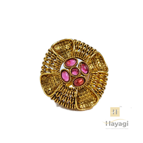 Buy Antique Peacock Ring With Matte Gold Plating 219220 | Kanhai Jewels