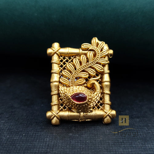 fcity.in - Original Brass Premium Quality Ring With Rajwadi Matte Finishing  /